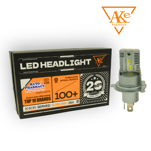 AKE H4 DR3 LED Motorcycle Headlight ONE Bulb – 55W, 15-Core Chip, 6000K Super Bright White Light (Copy)