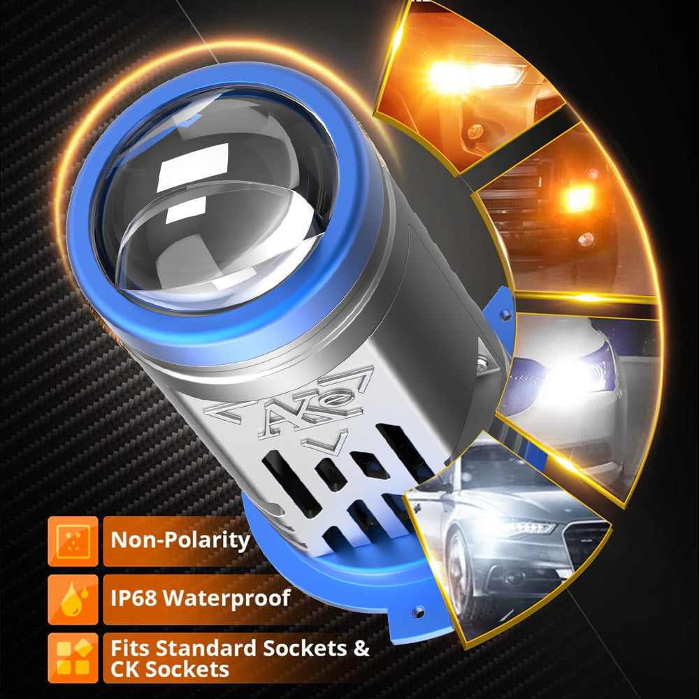 AKE H4 TJ-Z01 LED Motorcycle Headlight Bulb – 55W, 15-Core Chip, 6000K Super Bright White Light