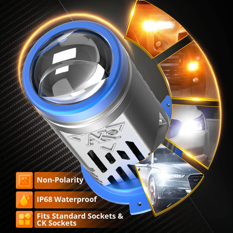 AKE H4 TJ-Z01 LED Motorcycle Headlight Bulb – 55W, 15-Core Chip, 6000K Super Bright White Light