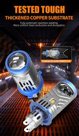 AKE H4 TJ-Z01 LED Motorcycle Headlight Bulb – 55W, 15-Core Chip, 6000K Super Bright White Light