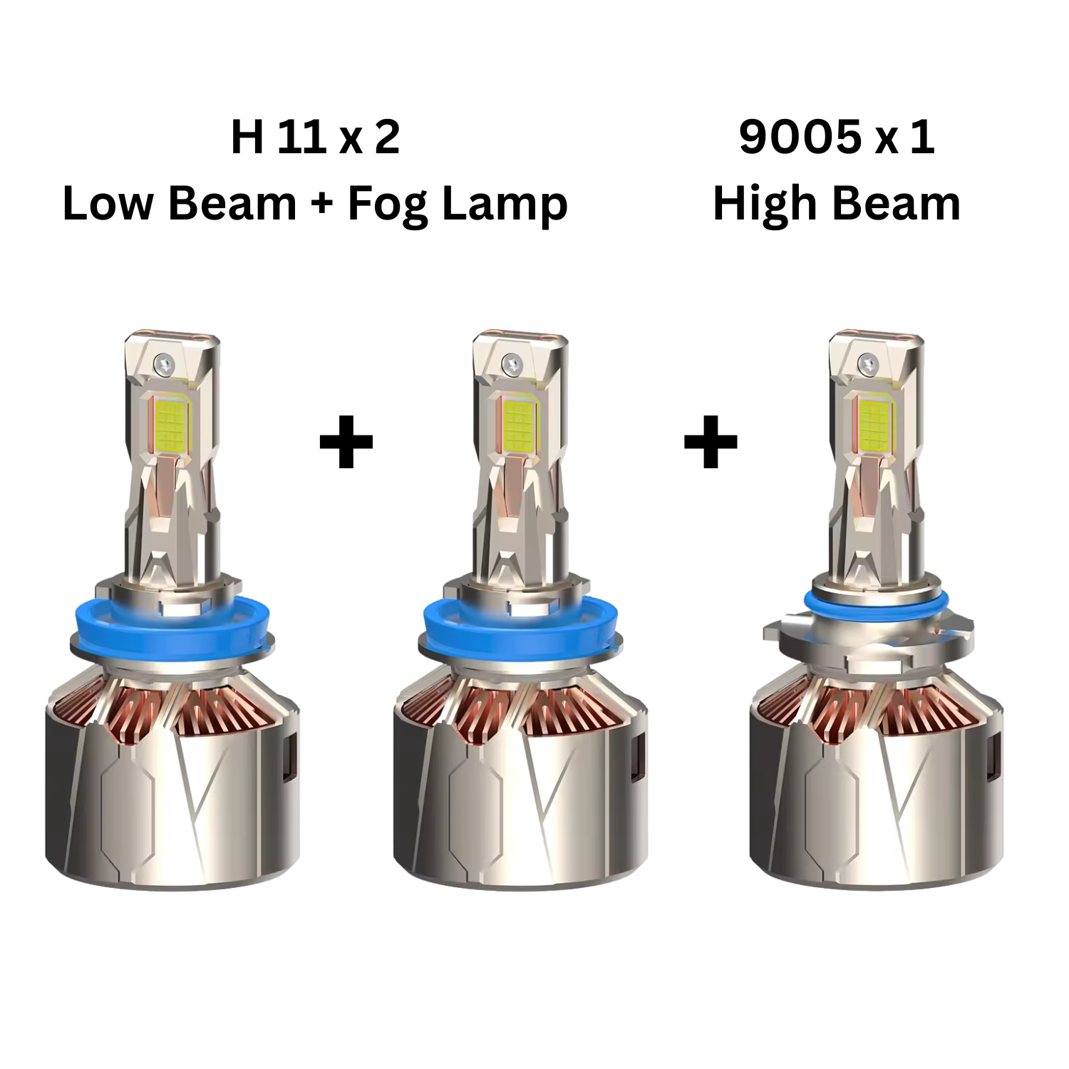 AKE YZ-10 Series Complete LED Lighting Kit (Low beam +High beam +Fog Lamp)